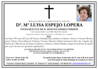 SEPELIO DE D&ordf; MARIA LUISA ESPEJO LOPERA