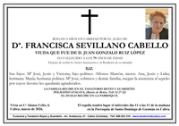 SEPELIO DE D&ordf;. FRANCISCA SEVILLANO CABELLO
