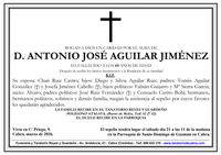 SEPELIO DE D. ANTONIO JOSE AGUILAR JIMENEZ