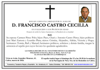 SEPELIO DE D. FRANCISCO CASTRO CECILLA