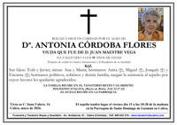 SEPELIO DE DO&Ntilde;A ANTONIA CORDOBA FLORES