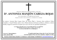 SEPELIO DE DO&Ntilde;A ANTONIA MANJON CABEZA ROJAS