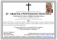 SEPELIO DE DO&Ntilde;A ARACELI POVEDANO SANCHEZ