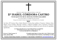 SEPELIO DE DO&Ntilde;A ISABEL CORDOBA CASTRO