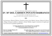 SEPELIO DE DO&Ntilde;A MARIA DEL CARMEN POYATO BARRANCO
