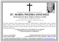 SEPELIO DE DO&Ntilde;A MARIA PIEDRA SANCHEZ