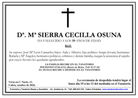 SEPELIO DE DO&Ntilde;A MARIA SIERRA CECILLA OSUNA