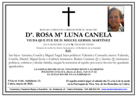 SEPELIO DE DO&Ntilde;A ROSA MARIA LUNA CANELA