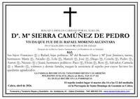 SEPELIO DE MARIA SIERRA CAMU&Ntilde;EZ DE PEDRO
