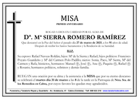 MISA ANIVERSARIO DE D&ordf; M&ordf; SIERRA ROMERO RAM&Iacute;REZ