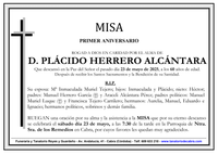 MISA ANIVERSARIO DE DON PLACIDO HERRERO ALCANTARA